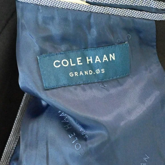 Cole Haan 40S Black Grand OS Wool Soft Shoulder Blazer Suit Jacket Sport Coat‎